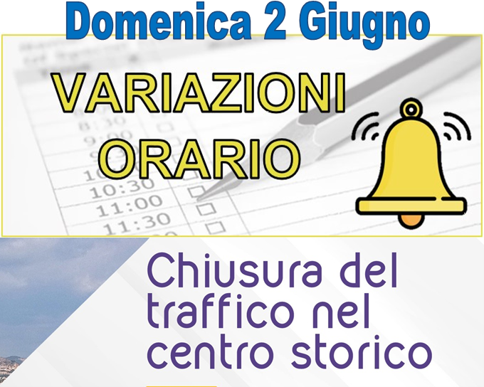EVENTI 2 GIUGNO- VARIAZIONE ORARI